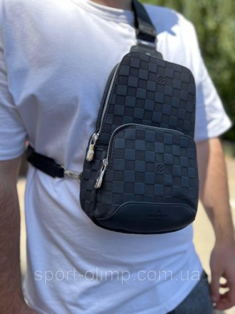
Чоловіча сумка слінг луї вітон Нагрудна туристична Louis Vuitton еко-шкіра чере. . фото 11