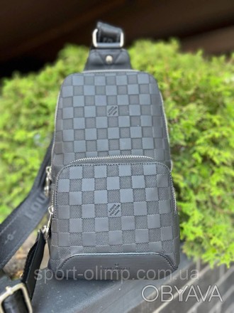 
Чоловіча сумка слінг луї вітон Нагрудна туристична Louis Vuitton еко-шкіра чере. . фото 1