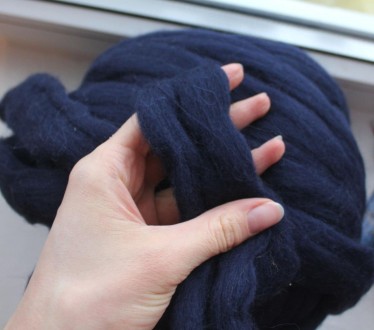 Толстая, крупная пряжа 100% шерсть для вязания объемных пледов руками, снудов, ш. . фото 2