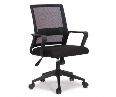 Сучасне офісне крісло, висока спинка з чорної сітки mesh, м'яке сидіння з чорної. . фото 2