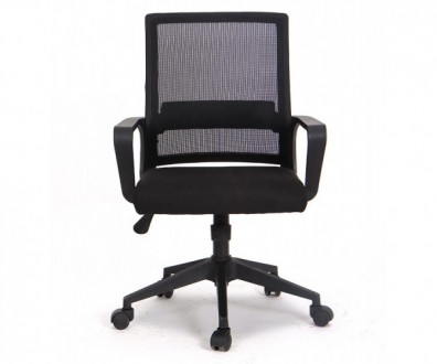 Сучасне офісне крісло, висока спинка з чорної сітки mesh, м'яке сидіння з чорної. . фото 4