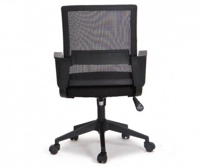 Сучасне офісне крісло, висока спинка з чорної сітки mesh, м'яке сидіння з чорної. . фото 3