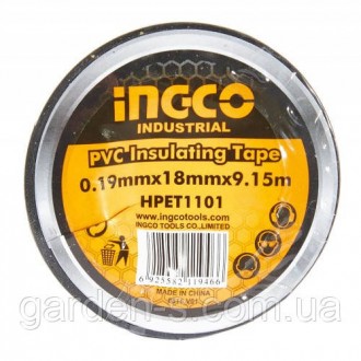 Ізострічка ПВХ 18 мм х 9,15 м чорна INGCO застосовується для електроізоляції при. . фото 3