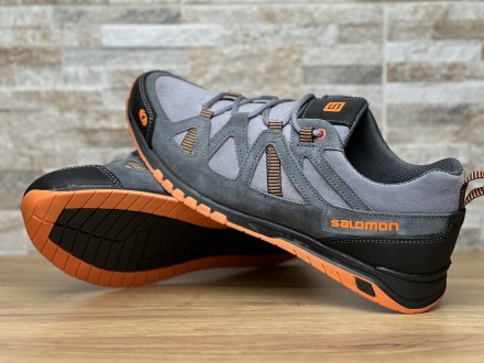 Кроссовки кожаные Salomon Ultra Track
 
Выполнены из натурального нубука, серого. . фото 2