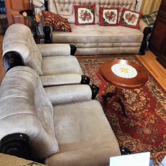 Продам мягкий гарнитур Ричмонд диван + 2 раскладных кресла. Обивка винилкожа ант. . фото 4