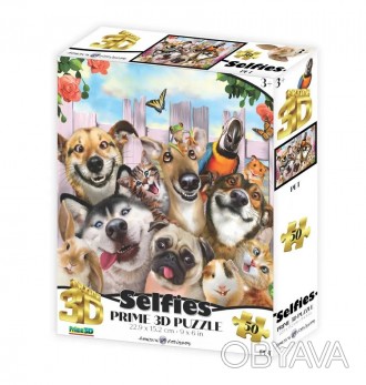 Дитяча гра пазли - 3D домашні тварини селфі 31012 на 50 деталей в коробці 14-16,. . фото 1