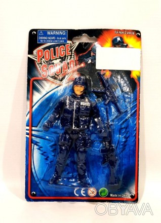 Дитяча іграшка фігурка поліцейський спецназ 13 см у синій уніформі в асс. 4 види. . фото 1