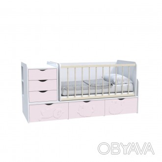 Ліжко-трансформер "3 в 1". В складеному вигляді - це ліжечко для немовля з маятн. . фото 1