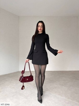 Сукня HT-1047
Тканина: костюмка
Кольори: чорний, графіт, бордо
Міні-сукня яка то. . фото 4