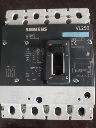 Автоматический выключатель Siemens VL160, 250  (новый). . фото 3