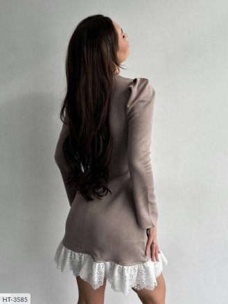 Платье HT-3586
Ткань: замша на дайвинге, осень хорошее качество
Цвет: беж, черны. . фото 3