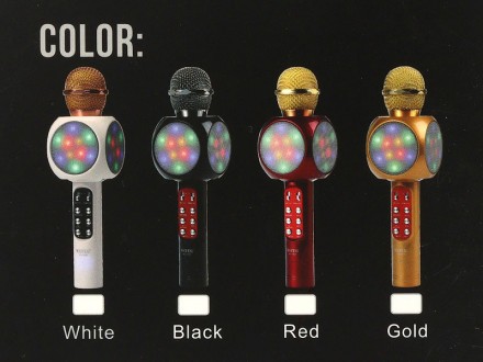 Микрофон караоке с подсветкой (цвета) WS1816 1 сорт 40шт 9575 Беспроводной ручно. . фото 8