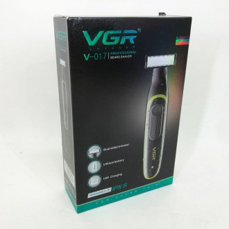 Чоловічий акумуляторний триммер для бороди та вусів VGR V-017 верстат для волого. . фото 11