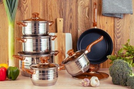 Набор посуды Edenberg из нержавеющей стали 12 предметов
Премиальное качество от . . фото 3