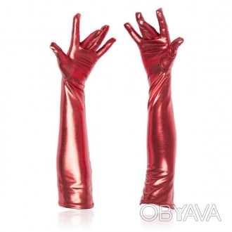 Длинные перчатки по локоть Fetish Five Fingers Gloves Red - это аксессуар, котор. . фото 1