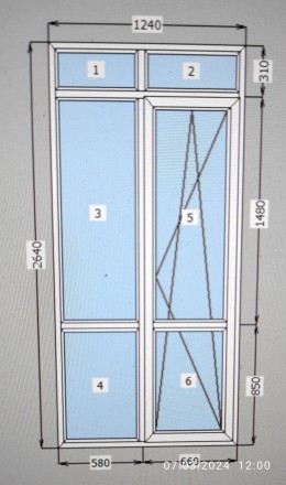 Конструкція складається окремо із дверей і глухого вікна. . фото 3