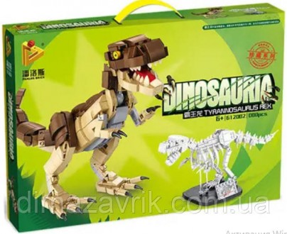 Конструктор Panlos 612002 "Динозавр Тираннозавр Рекс и скелет" 906 деталей. Харьков. фото 1