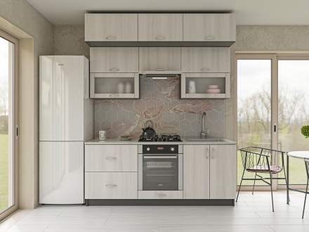 Кухня модульна Модест з фасадами ДСП пропонується в сучасній палітрі деревоподіб. . фото 6
