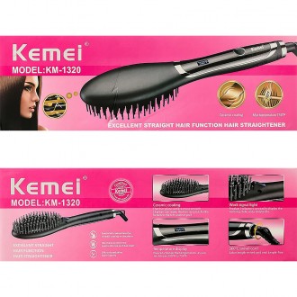 Электрическая щетка Kemei KM-1320 расческа для выпрямления волос 
Электрическая . . фото 8