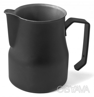 Молочник Motta Europa 350 мл для кофе стальной, Питчер для молока Черный, для ко. . фото 1