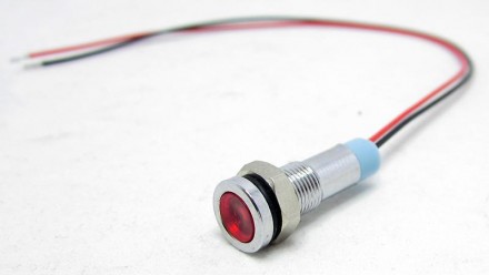  LED светодиод красный DC с питанием 6V и лиаметром монтажной резьбы 6мм. Характ. . фото 3