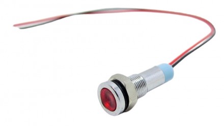  LED светодиод красный DC с питанием 12V и лиаметром монтажной резьбы 6мм. Харак. . фото 2