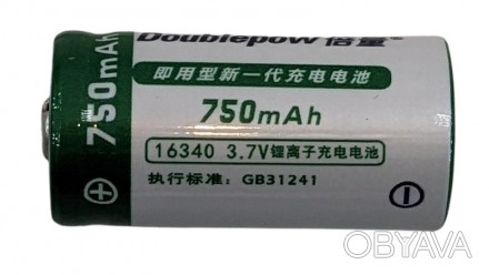  Аккумулятор LiIon Doublepow 16340 750mAh. 
 Технические характеристики Тип: Li-. . фото 1