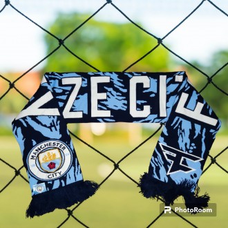 Футбольный шарф FC Manchester Citr Faze Clan, product oficial, плотный, двуcторо. . фото 2