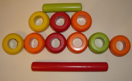 Игрушка деревянные палочки с колечками окрашенные - состояние, комплектація на ф. . фото 3