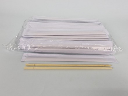 Палочки для суши бамбуковые круглые в бумажной индивидуальной упаковке. . фото 3