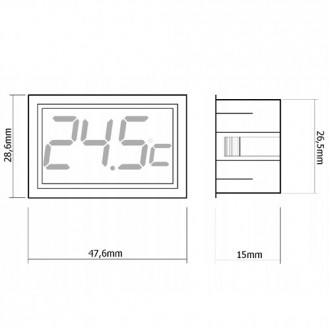 Цифровой термометр с врезным корпусом и малыми размерами для контроля температур. . фото 4