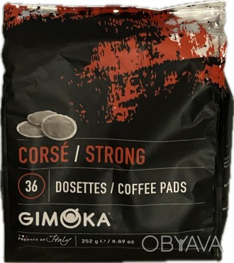 Кофе в чалдах (монодозах) Gimoka Strong (36шт. по 7г) - темная обжарка зерен ара. . фото 1