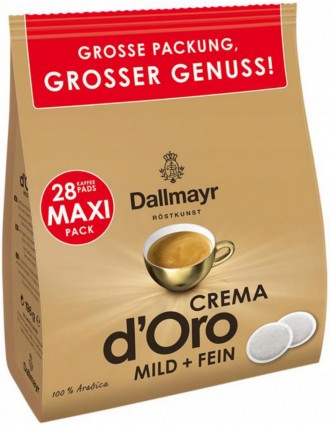 Кофе в чалдах Dallmayr Crema D'oro 28 монодоз Philips Senseo 62 мм Германия сенс. Київ. фото 1 Кофе в чалдах Dallmayr Crema D'oro 28 монодоз Philips Senseo 62 мм Германия сенс. Київ. фото 1