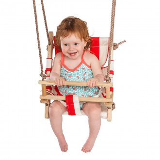 Підвісні дерев'яні дитячі гойдалки із сидінням із тканини 0-3 роки
Якщо ви зайня. . фото 2