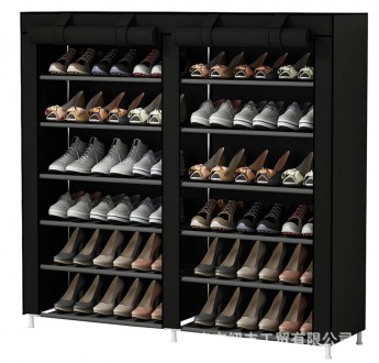 Складной тканевый шкаф-органайзер HCX для хранения вещей и обуви T-2712 Черный
 . . фото 6