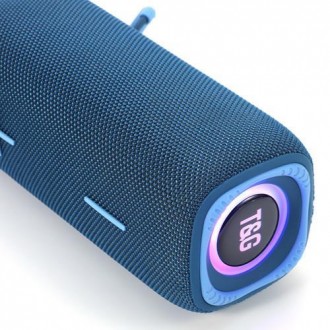 Bluetooth-колонка TG654 з RGB ПІДСВІТКОЮ, speakerphone, радіо, blue. . фото 5