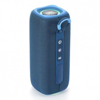 Bluetooth-колонка TG654 з RGB ПІДСВІТКОЮ, speakerphone, радіо, blue. . фото 3