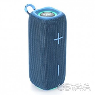 Bluetooth-колонка TG654 з RGB ПІДСВІТКОЮ, speakerphone, радіо, blue. . фото 1