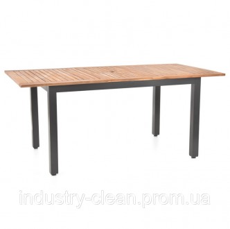 Садовий стіл HECHT MONTANA TABLE Виготовлений з алюмінієвих профілів та деревини. . фото 2