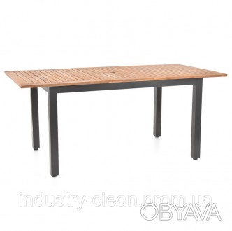 Садовий стіл HECHT MONTANA TABLE Виготовлений з алюмінієвих профілів та деревини. . фото 1