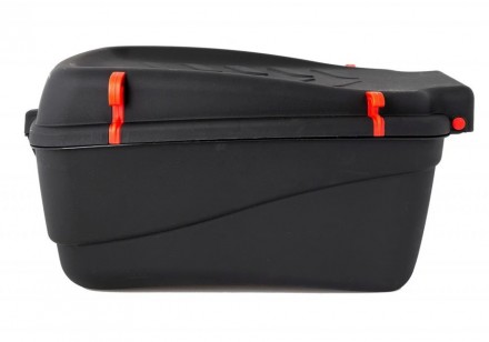 Кофр - контейнер на багажник велосипеда пластиковый черный с красным (20 литров). . фото 3