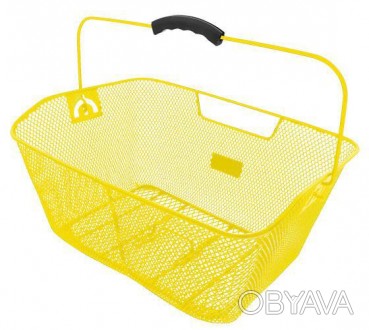 Корзина M-Wave на багажник велосипеда желтая
	Корзина из стальной сетки
	Прочная. . фото 1