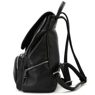 Шкіряний жіночий рюкзак Virginia Conti Italy - 03150_fblack. . фото 7