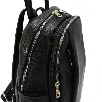 Шкіряний жіночий рюкзак Virginia Conti Italy - 02443_fblack. . фото 8