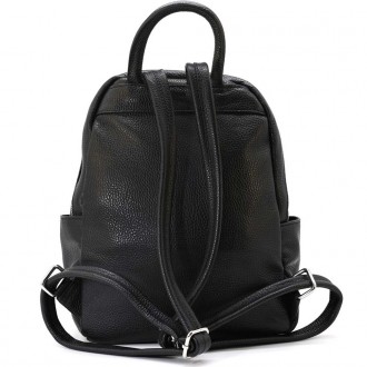 Шкіряний жіночий рюкзак Virginia Conti Italy - 02443_fblack. . фото 6