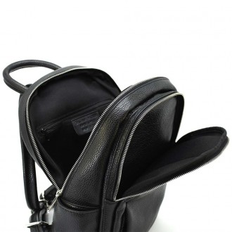Шкіряний жіночий рюкзак Virginia Conti Italy - 02443_fblack. . фото 9