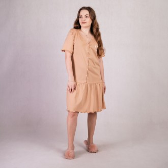 Платье с рюшами для беременных с коротким рукавом горчичный 44-54р.
Это элегантн. . фото 4