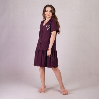 Платье с рюшами для беременных с коротким рукавом фиолетовый 44-54р.
Это элегант. . фото 2