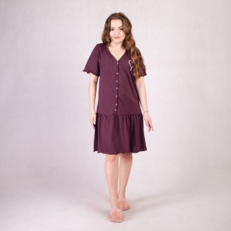 Платье с рюшами для беременных с коротким рукавом фиолетовый 44-54р.
Это элегант. . фото 3