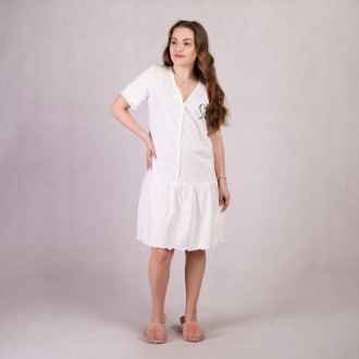 Платье с рюшами на рукавах для беременных лето белый 44-54р.
Это элегантное женс. . фото 2